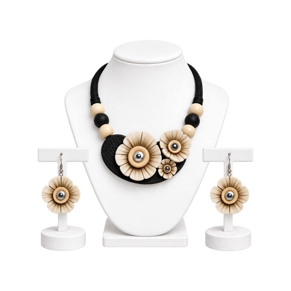 Purely Handmade Clay Jewellery Sets (With Earrings) for Women & Girls