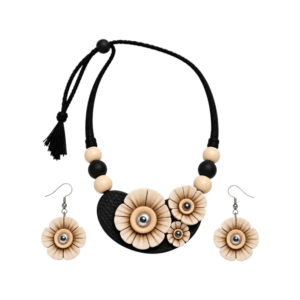Purely Handmade Clay Jewellery Sets (With Earrings) for Women & Girls