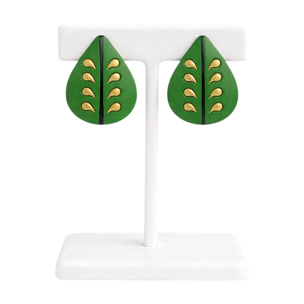 Purely Handmade Lightweight Waterdrop Shaped Terracotta Stud Earrings