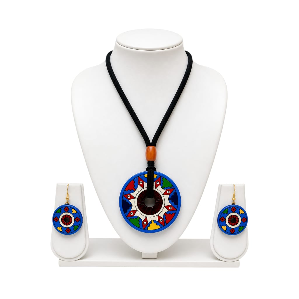 Purely Handmade Terracotta Rope Necklace With Earrings