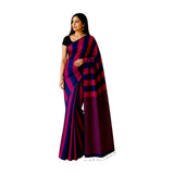 Pure Cotton Handloom Striped Sarees with Blouse Piece