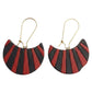 Terracotta Half Moon Striped Dangler Earrings