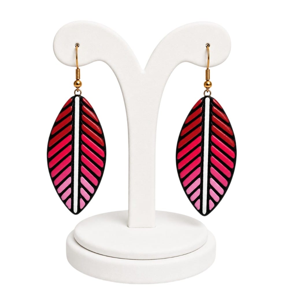 Purely Handmade Lightweight Terracotta Dangler Earrings (Leaf Design)