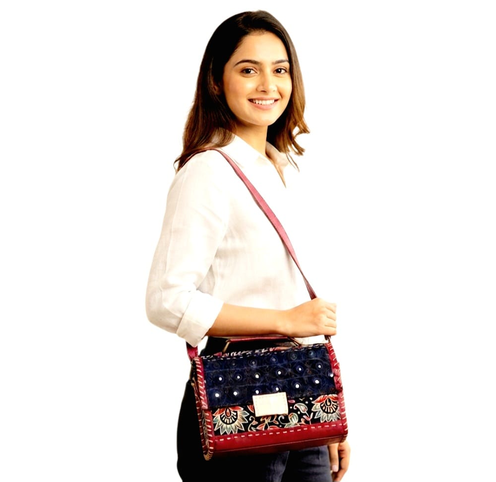 Handcrafted Leather Box-Style Sling Bag