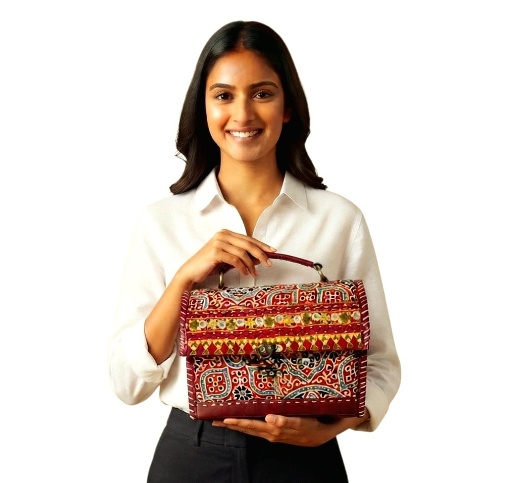 Handcrafted Leather Box-Style Sling Bag