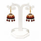 Purely Handmade Terracotta Multi-Coloured Dome Shaped Jhumka Earrings(With Beads)