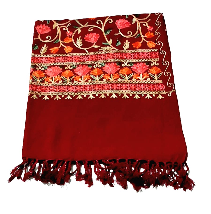 Premium Kashmiri Aari Embroidered Lightweight Shawl for Women & Girls