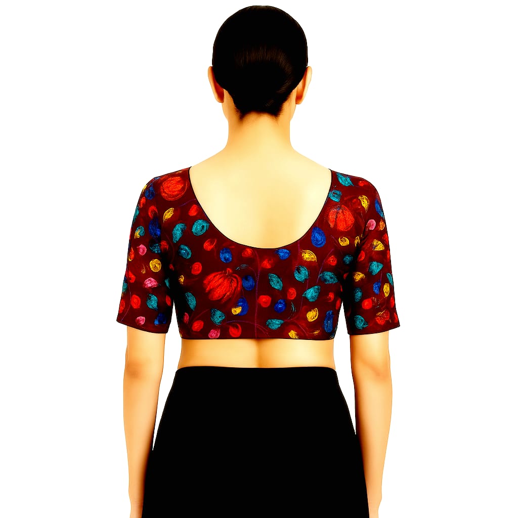 Designer Pichwai Print Sequin Work Blouse for Women