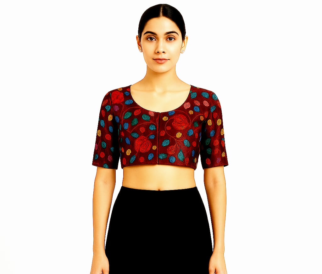 Designer Pichwai Print Sequin Work Blouse for Women