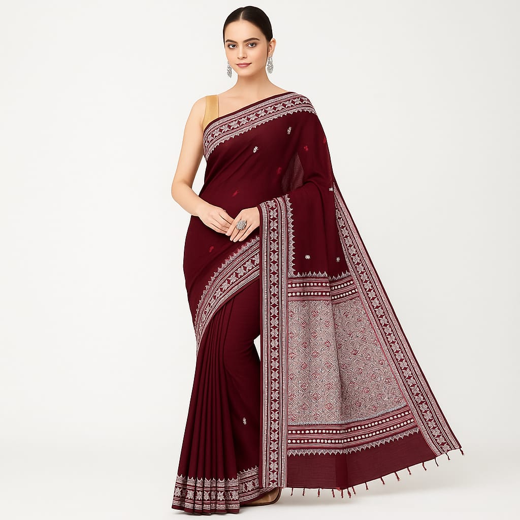Premium Handloom Pure Khadi Cotton Saree