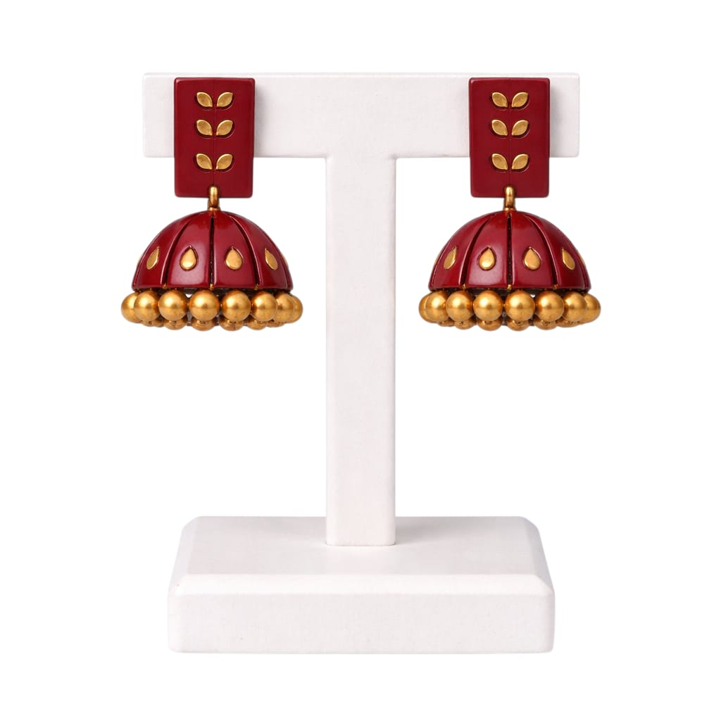Terracotta Dual Coloured Small Jhumkas