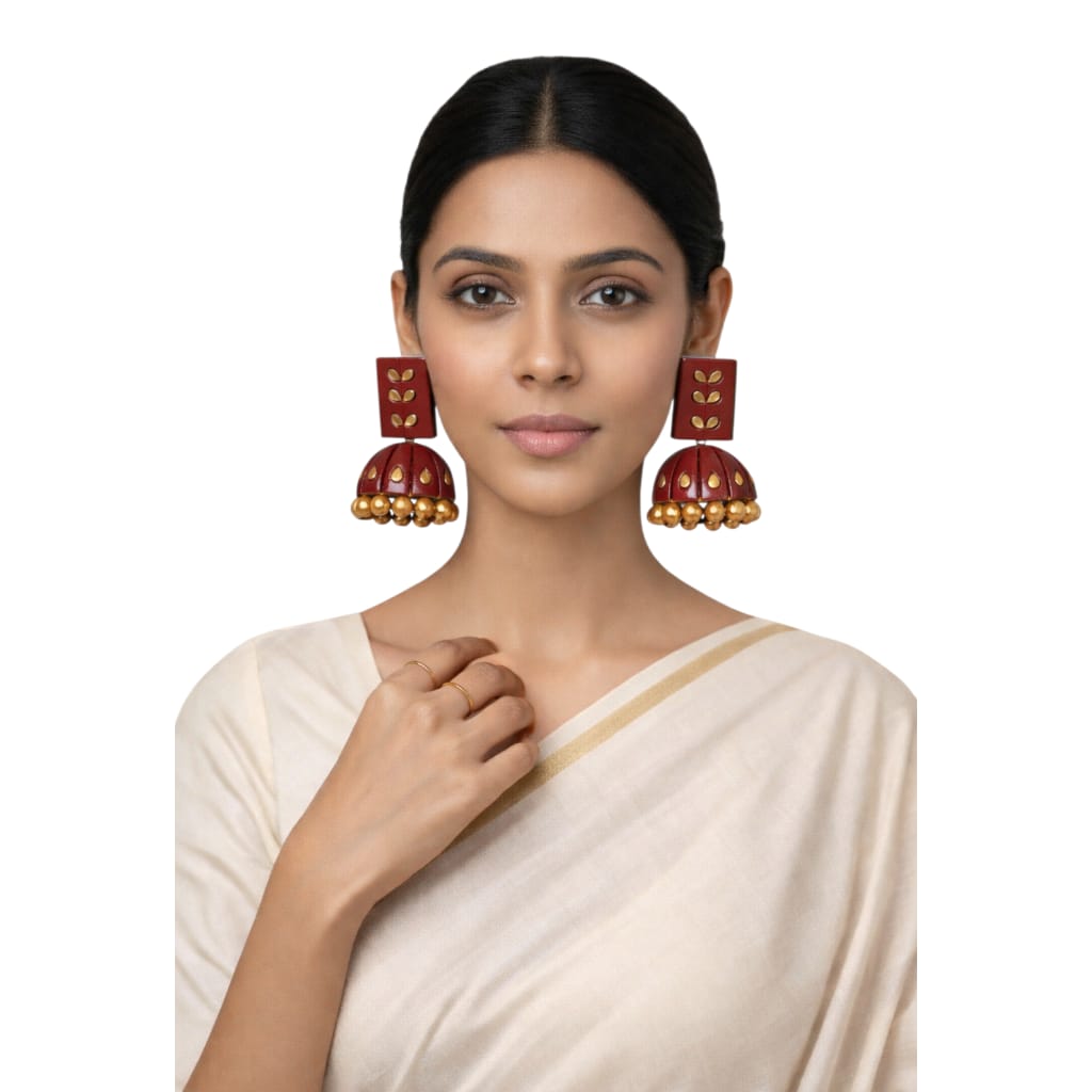 Terracotta Dual Coloured Small Jhumkas