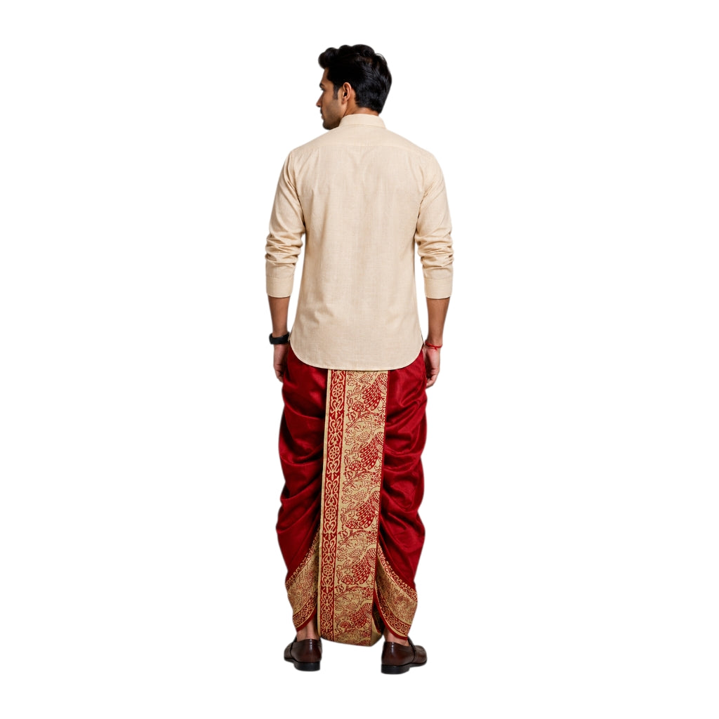 Cotton Silk Dhoti Pant With Contrasting Colour