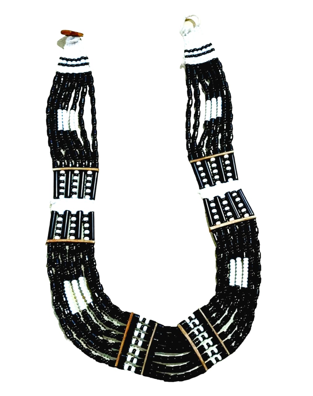 Purely Handmade Tribal Traditional Glass Beads Necklace(Three Layered)