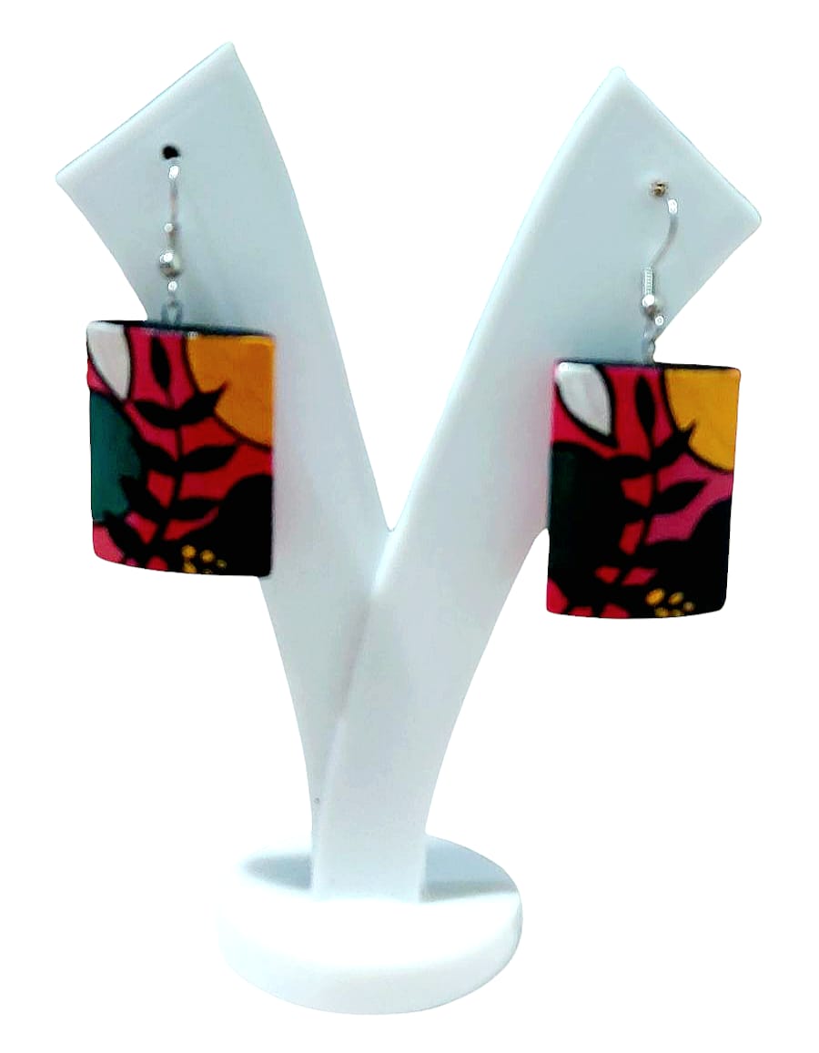 Purely Handmade & Handpainted Bamboo Earrings