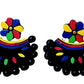 Fashweave Purely Handmade Terracotta Stud Earrings (Half Circle Floral Design)