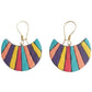 Terracotta Half Moon Striped Dangler Earrings
