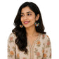 Terracotta Half Moon Striped Dangler Earrings