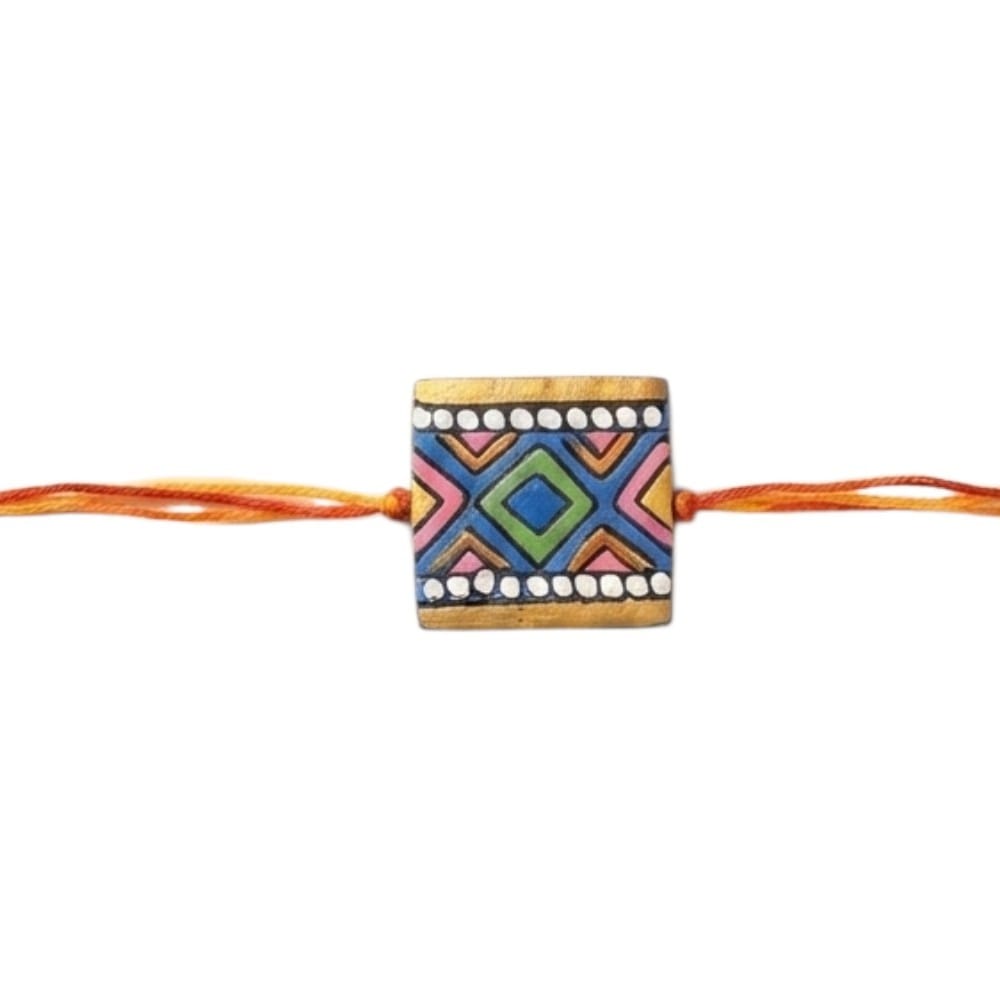 Purely Handmade & Handpainted Terracotta Rakhis for Brother