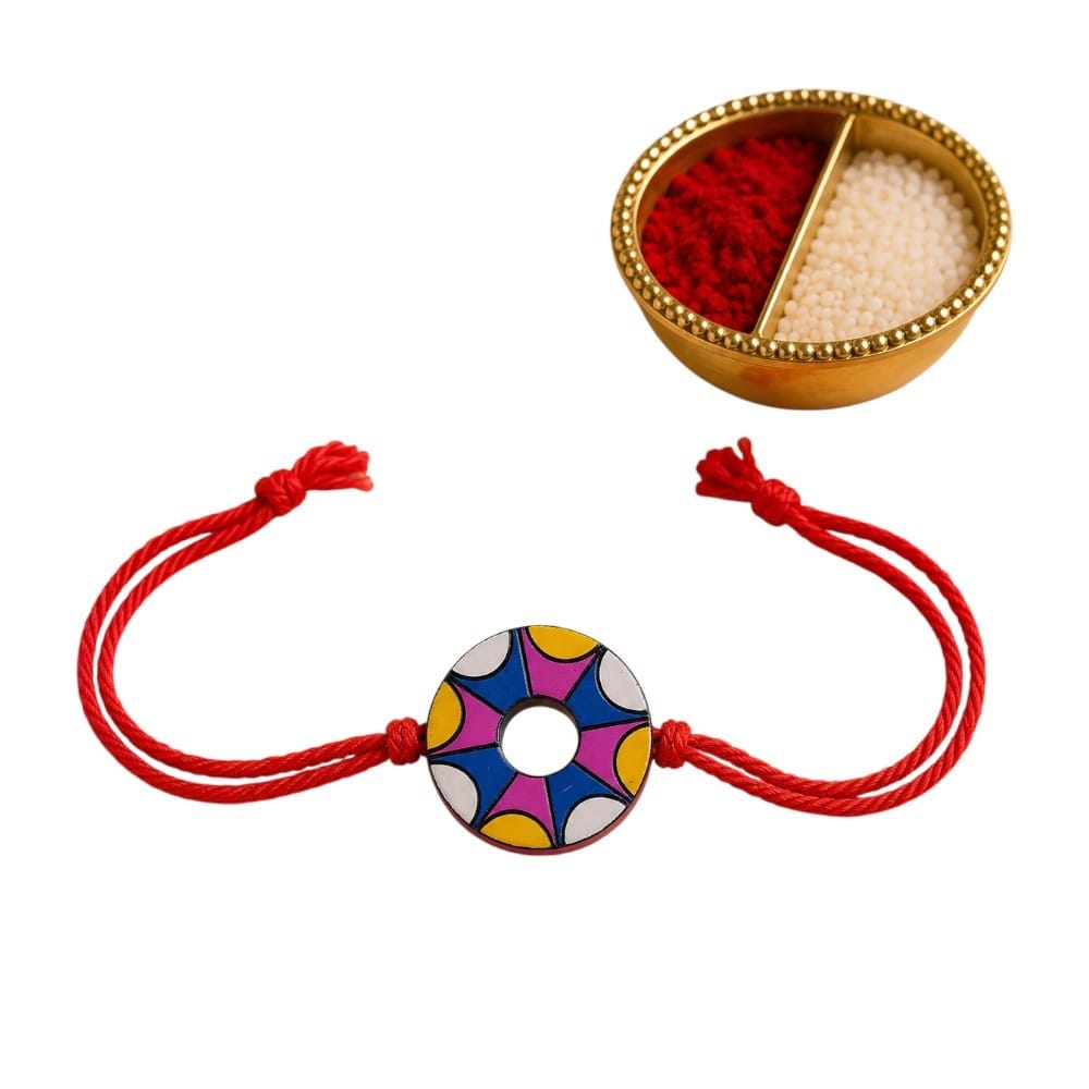 Purely Handmade & Handpainted Terracotta Rakhis for Brother