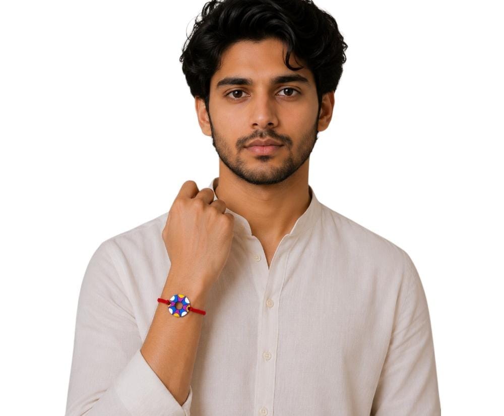 Purely Handmade & Handpainted Terracotta Rakhis for Brother