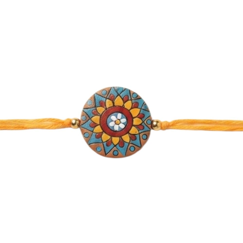 Purely Handmade & Handpainted Terracotta Rakhis for Brother