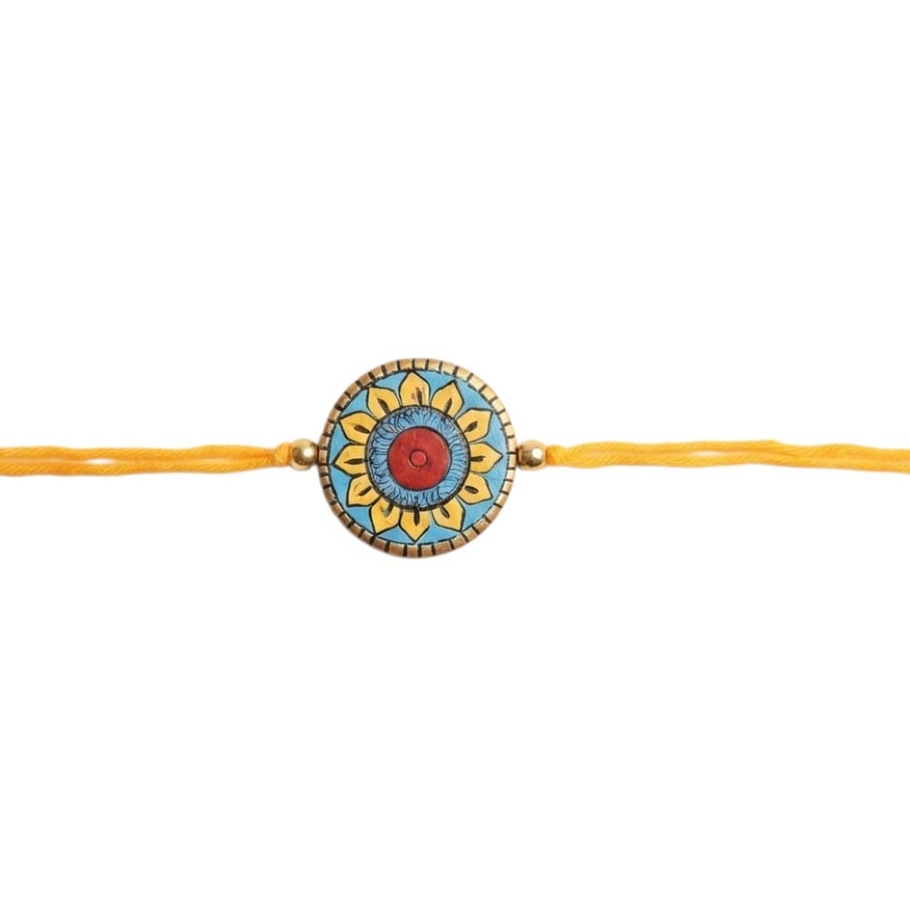 Purely Handmade & Handpainted Terracotta Rakhis for Brother