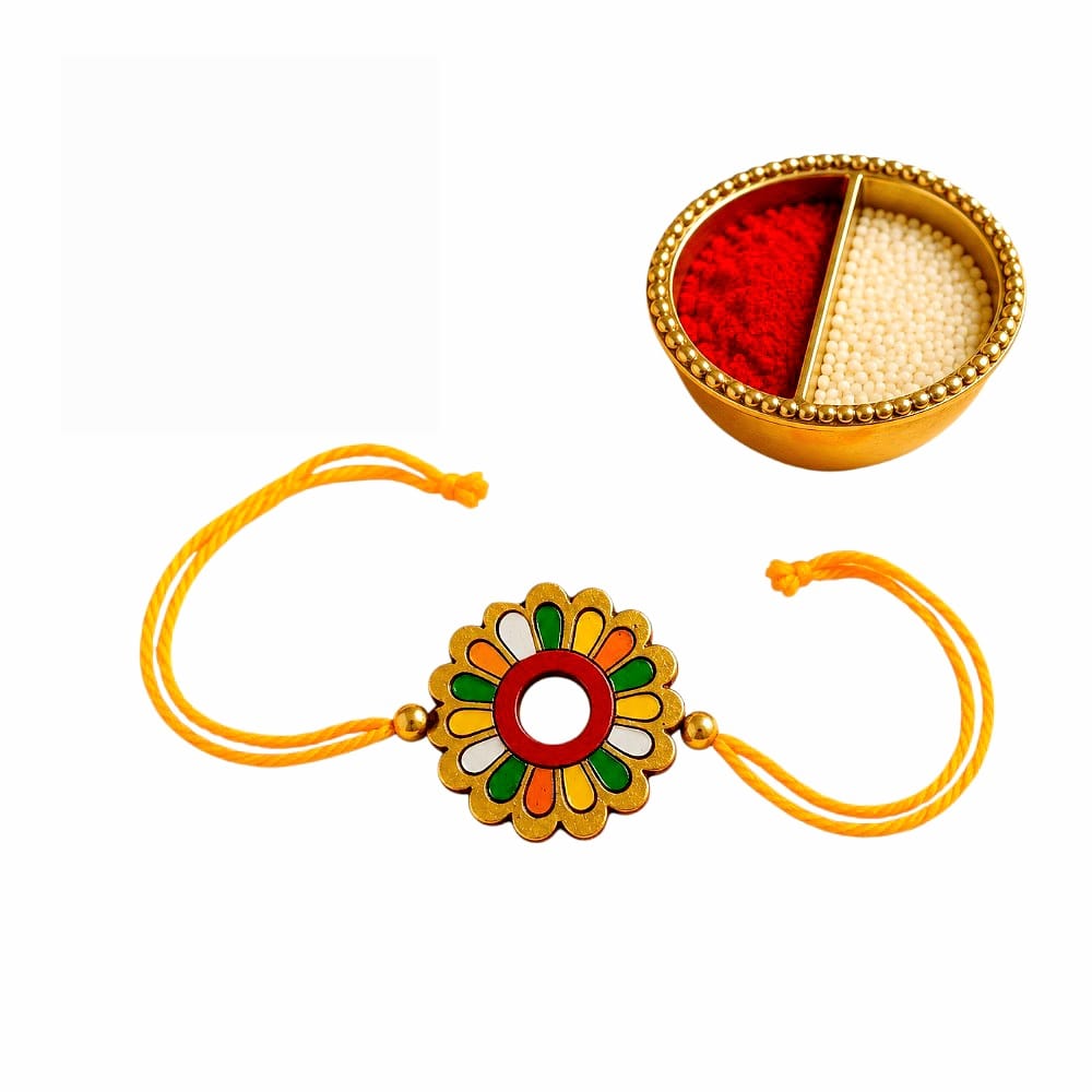 Purely Handmade & Handpainted Terracotta Rakhis for Brother