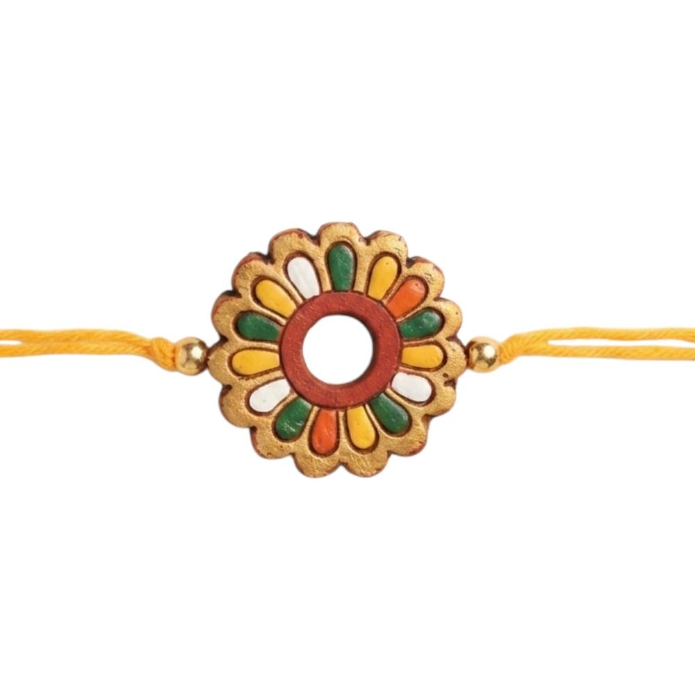 Purely Handmade & Handpainted Terracotta Rakhis for Brother