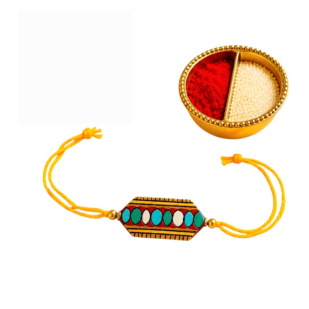 Purely Handmade & Handpainted Terracotta Rakhis for Brother