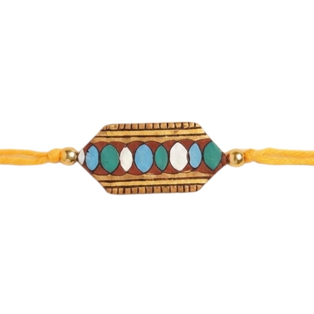 Purely Handmade & Handpainted Terracotta Rakhis for Brother