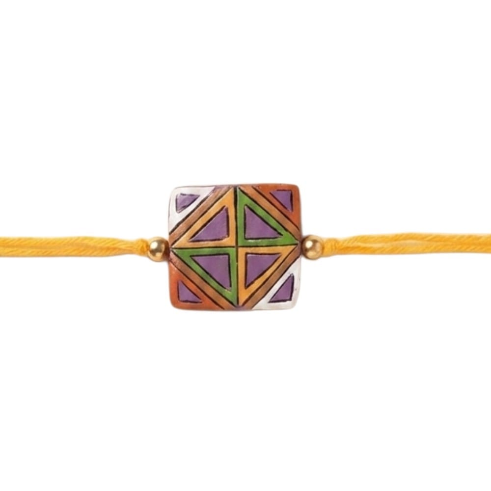 Purely Handmade & Handpainted Terracotta Rakhis for Brother
