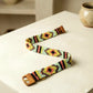 Glass Beaded Elastic Belt/Waistband (Thin) With a Wooden Buckle