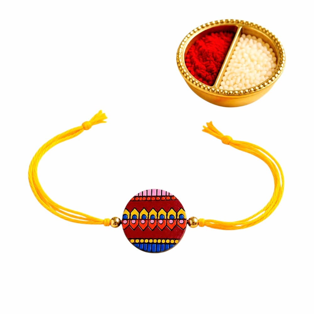 Purely Handmade & Handpainted Terracotta Rakhis for Brother