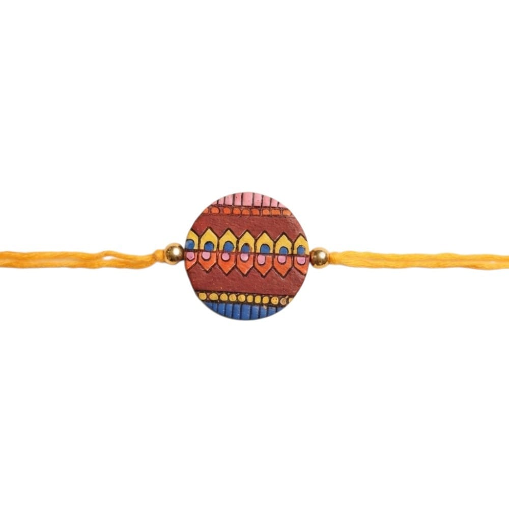 Purely Handmade & Handpainted Terracotta Rakhis for Brother