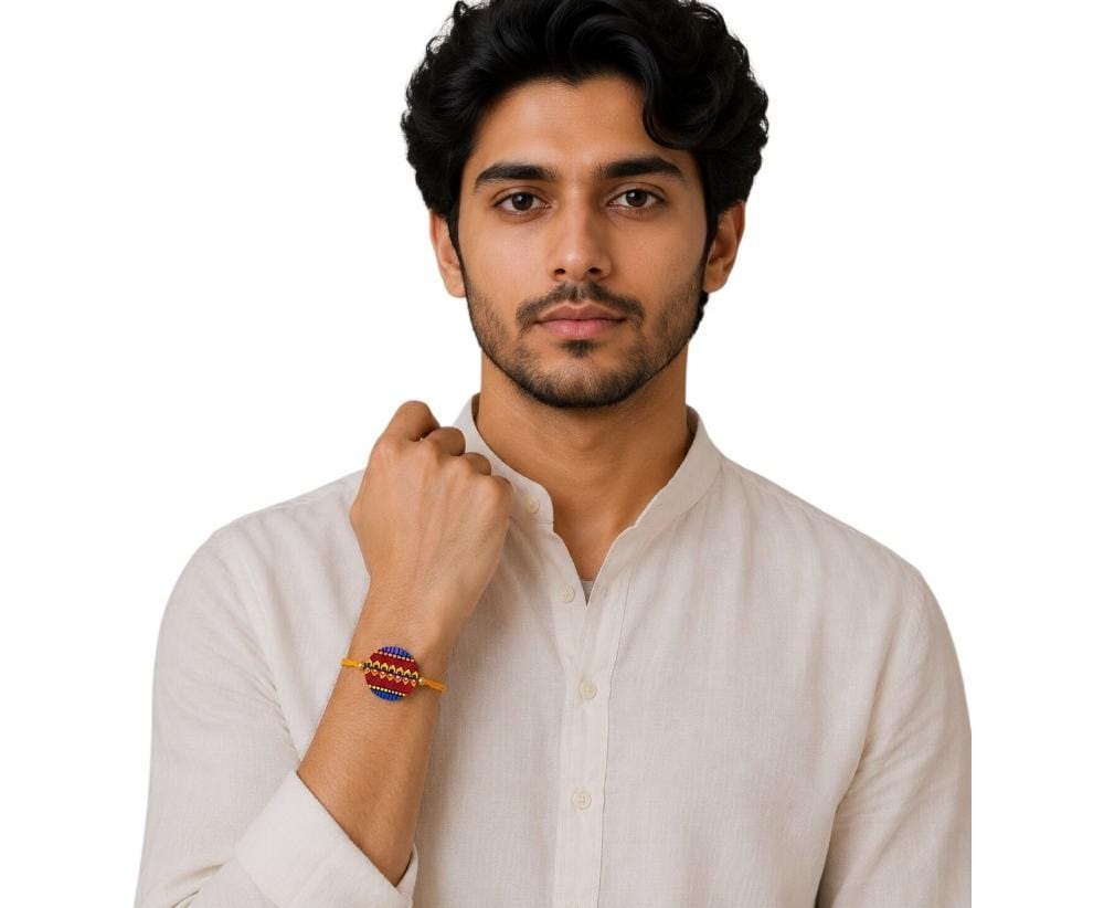 Purely Handmade & Handpainted Terracotta Rakhis for Brother