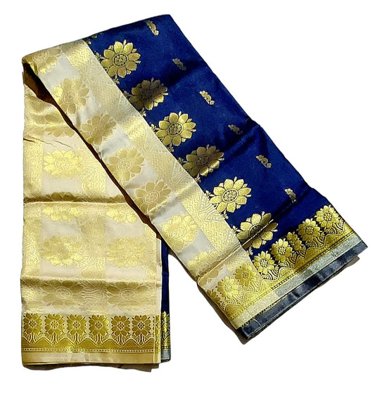 Women's Bomkai Silk Saree with Meenakari Thread & Golden Zari Work