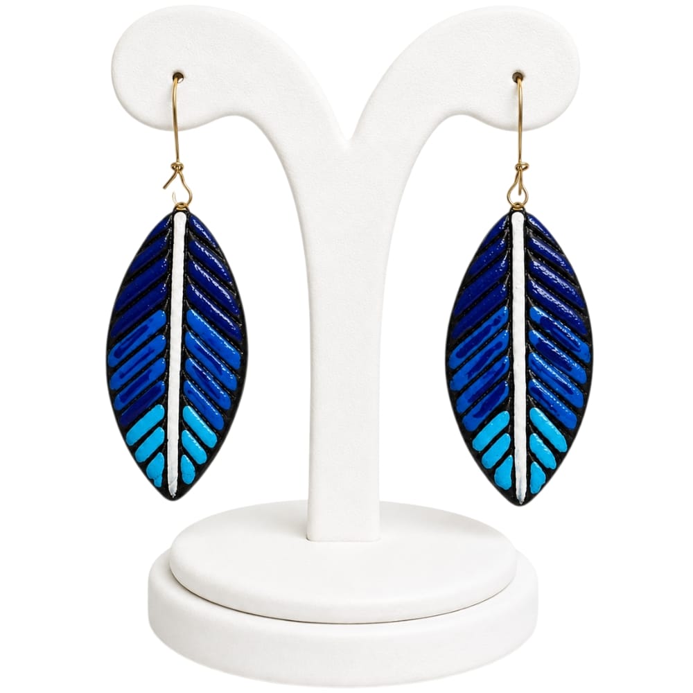 Purely Handmade Lightweight Terracotta Dangler Earrings (Leaf Design)