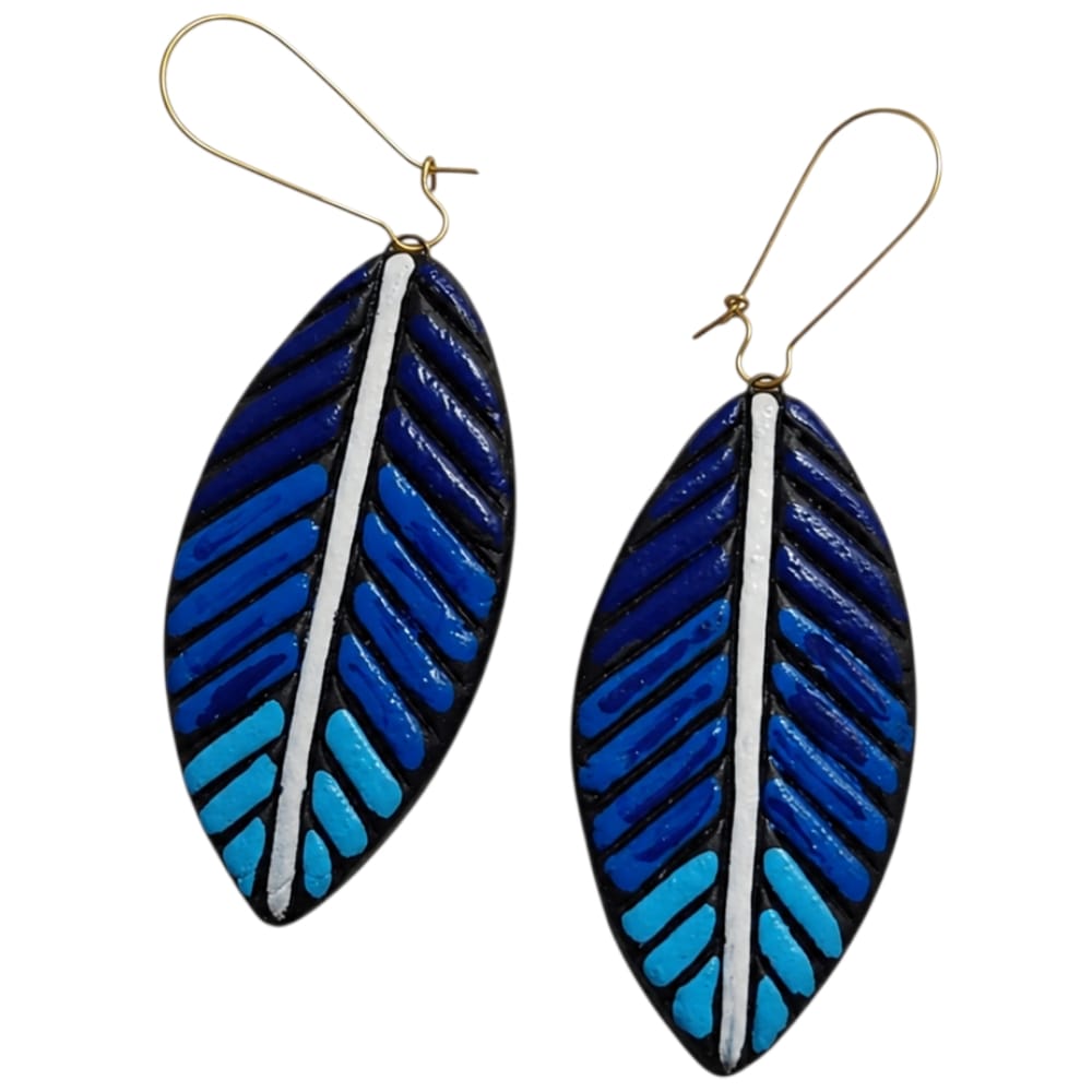 Purely Handmade Lightweight Terracotta Dangler Earrings (Leaf Design)