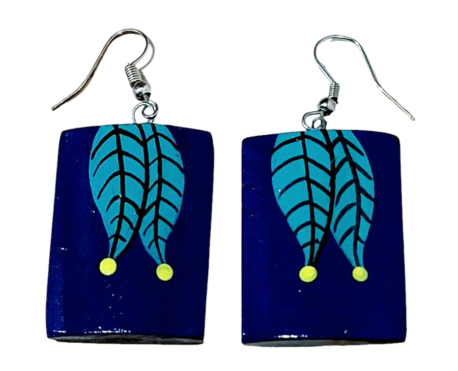 Purely Handmade & Handpainted Bamboo Earrings