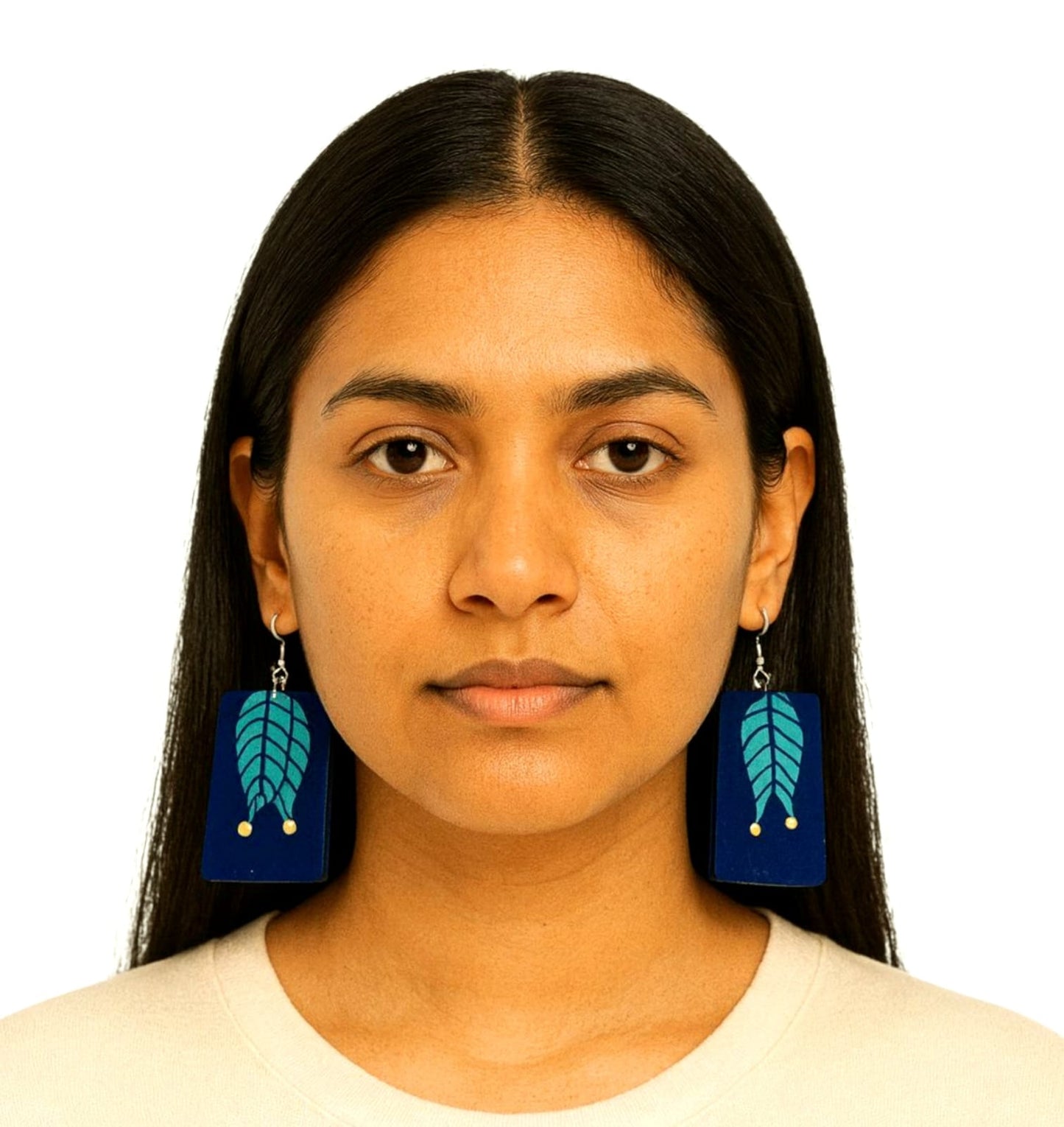 Purely Handmade & Handpainted Bamboo Earrings