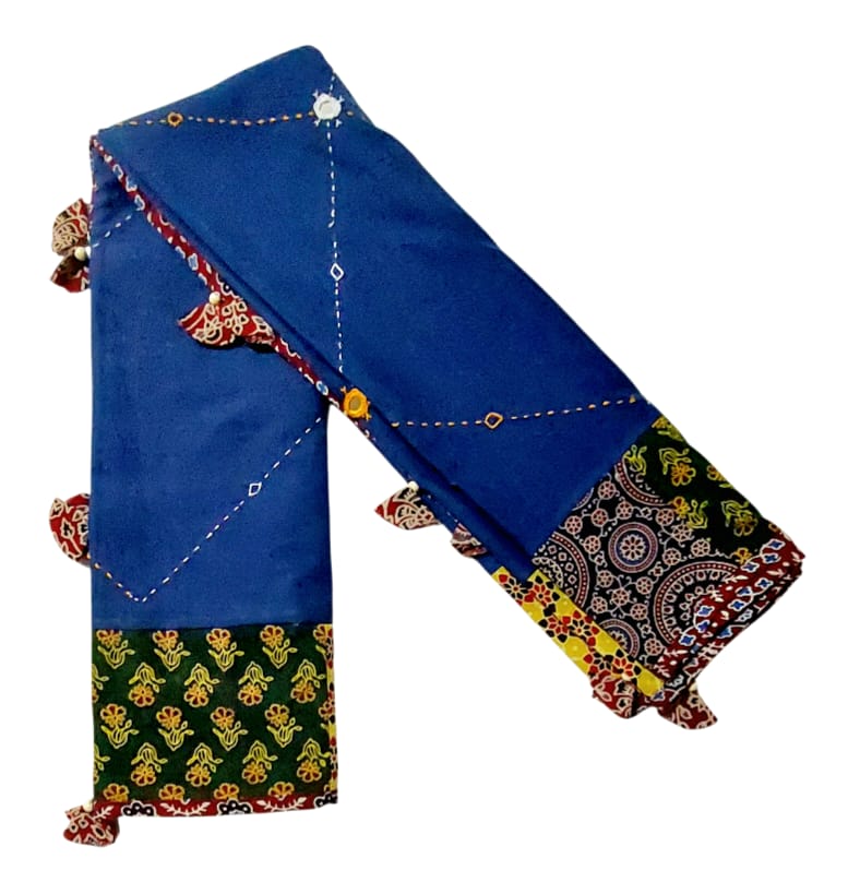 Elegant Ajrakh Hand Block Printed Cotton Dupatta