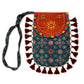 Gajji Silk Ajrakh Printed Leather Crossbody Flip Sling Bag