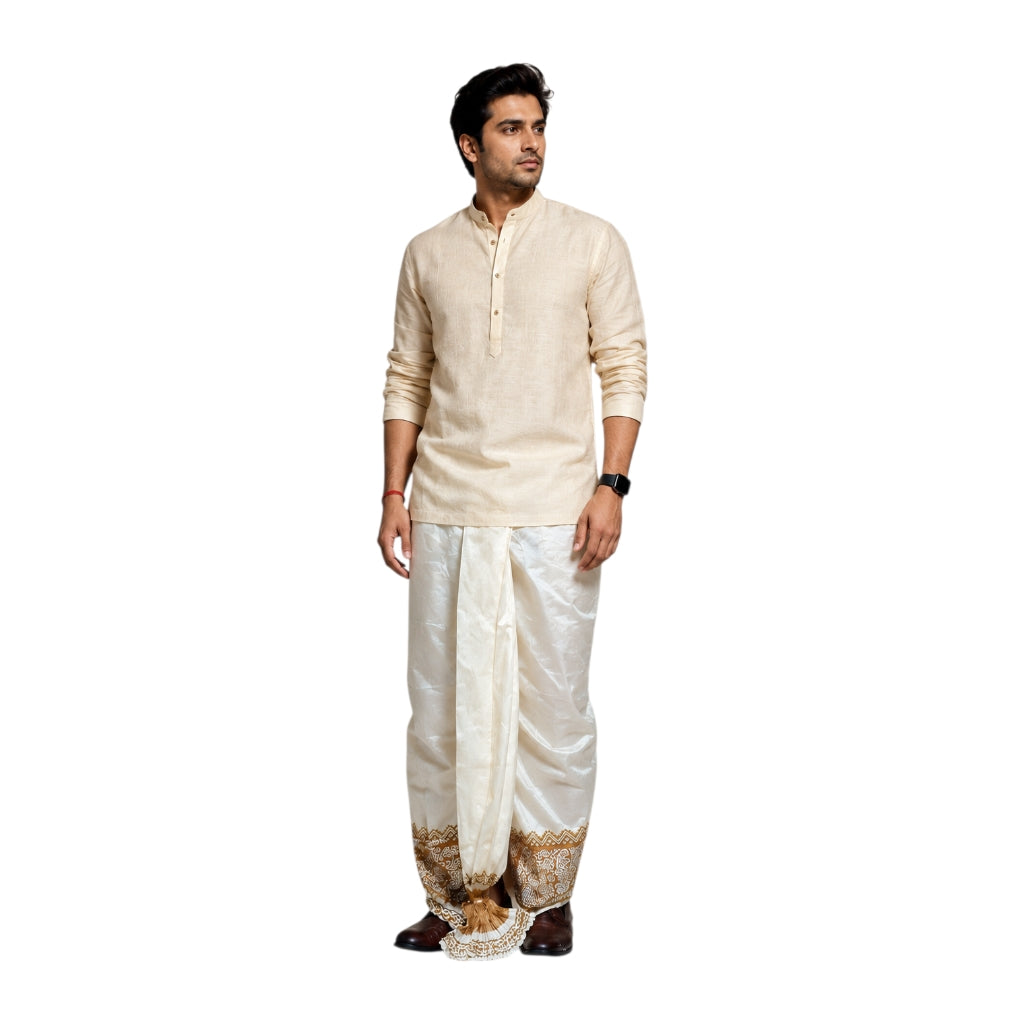 Cotton Silk Dhoti Pant With Contrasting Colour
