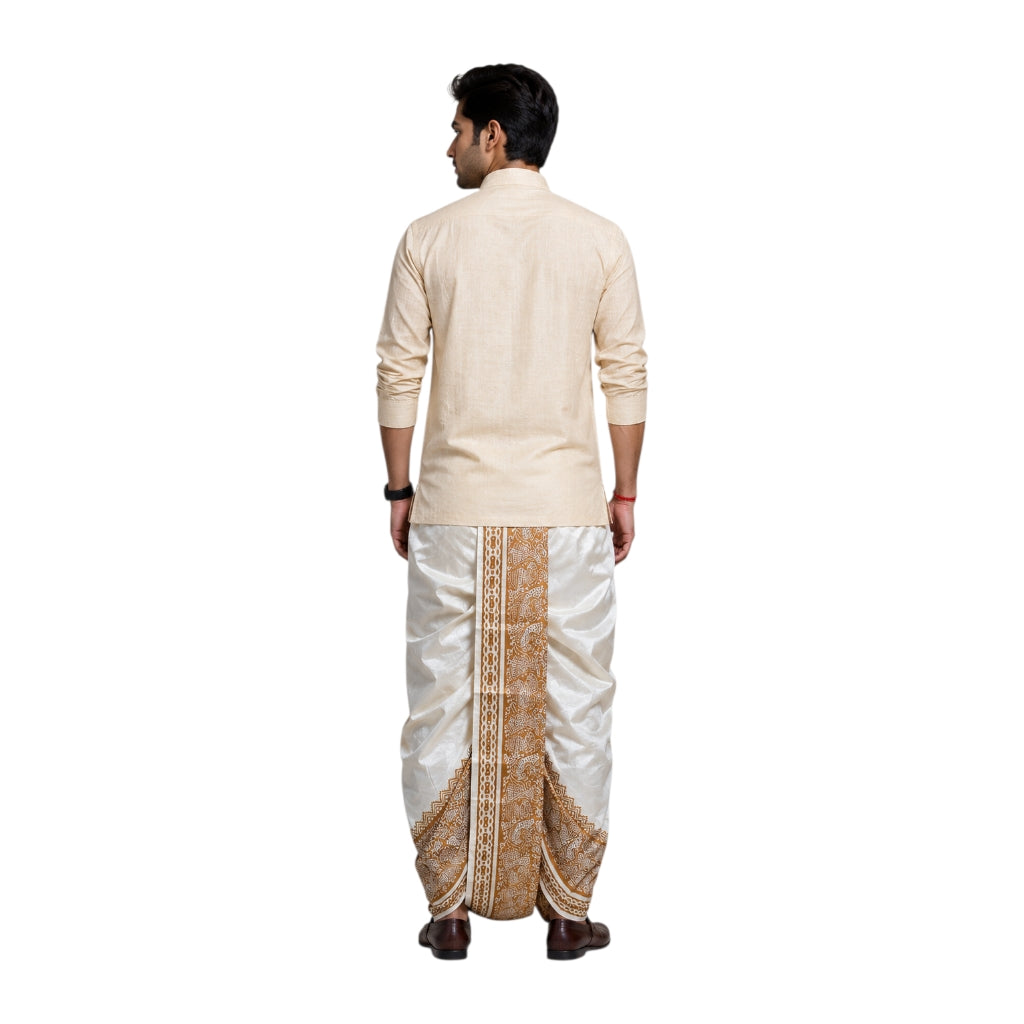 Cotton Silk Dhoti Pant With Contrasting Colour
