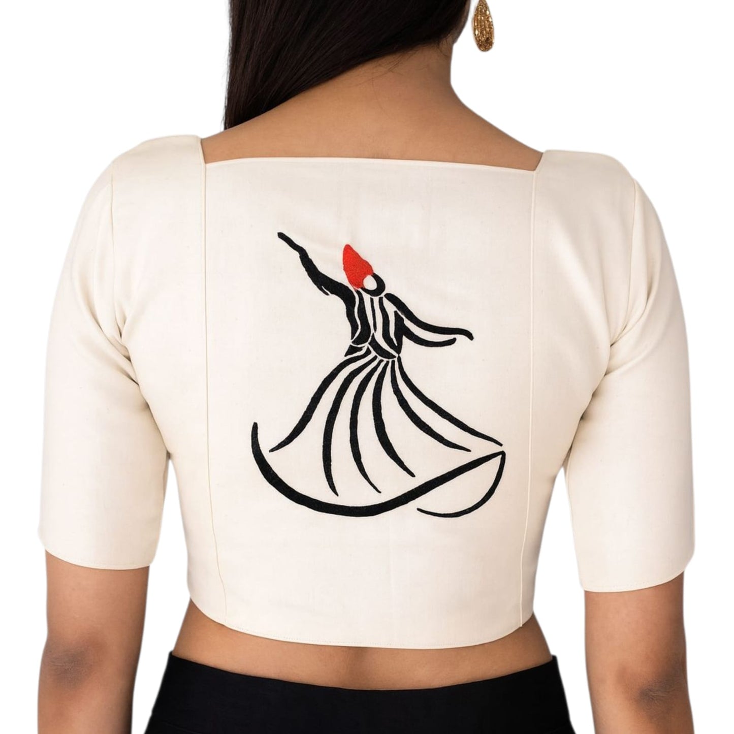 Hand Embroidered Hand Stitched Designer Premium Cotton Blouse Piece