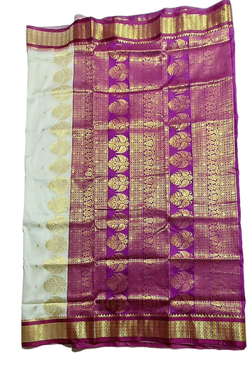 Women's Bomkai Silk Saree with Meenakari Thread & Golden Zari Work