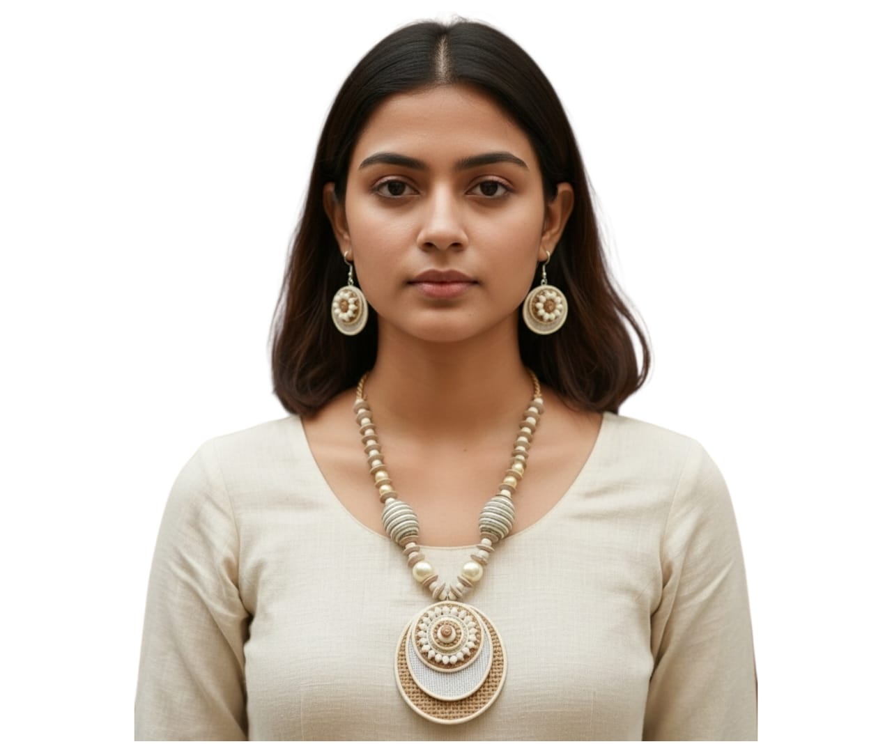 Premium Purely Handmade Jute Jewellery Sets (With Earrings)