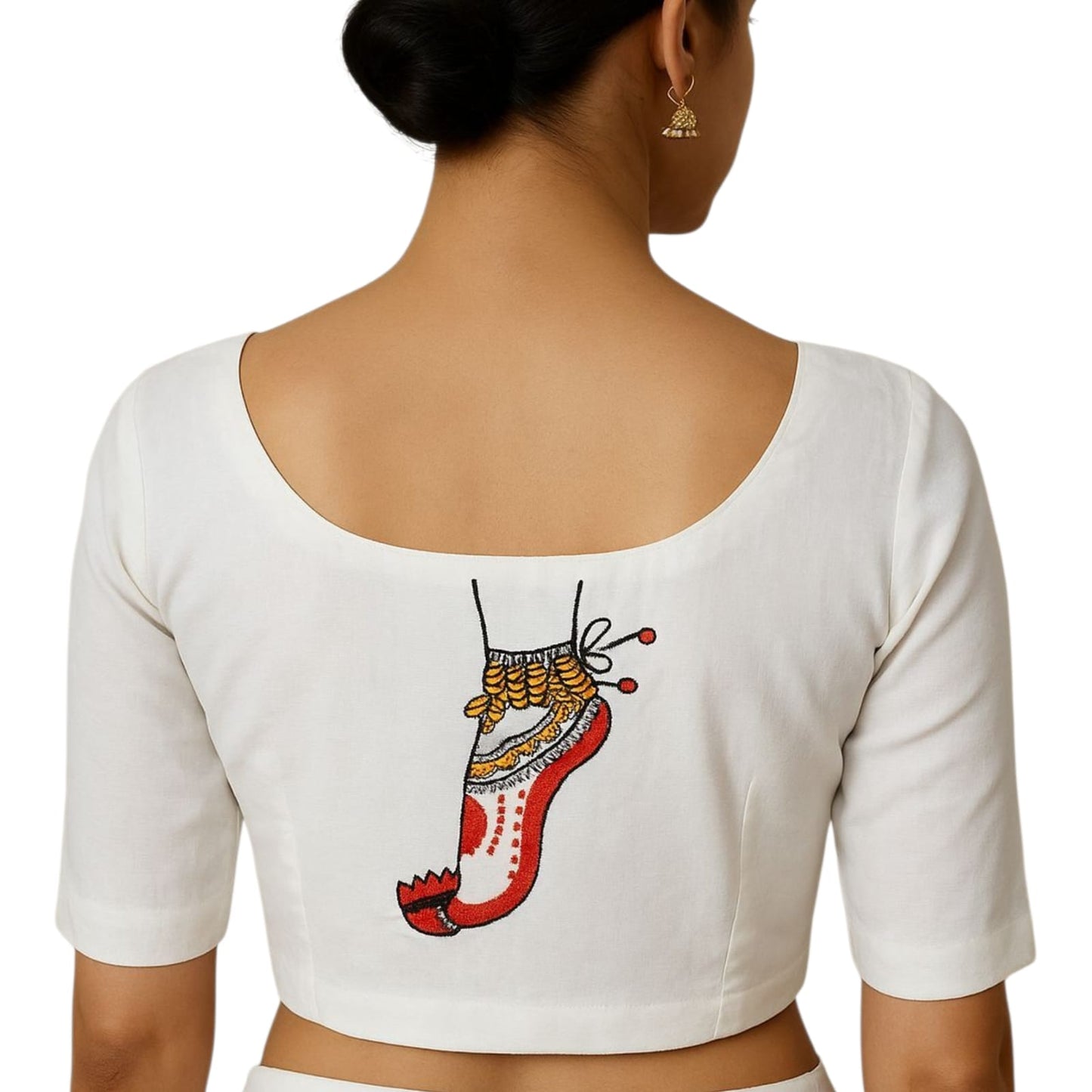 Hand Embroidered Hand Stitched Designer Premium Cotton Blouse Piece