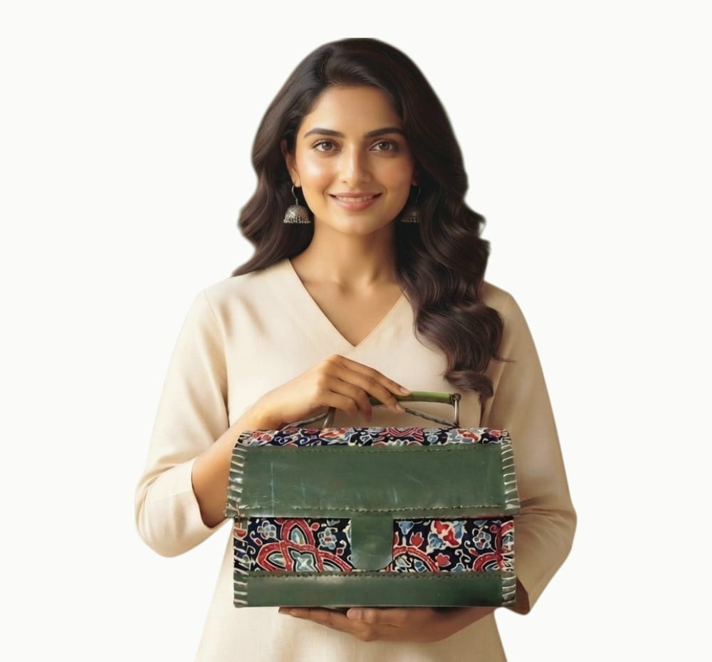 Handcrafted Leather Box-Style Sling Bag
